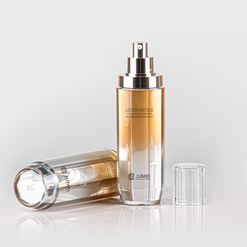 High-Grade Specular Cylindrical Gradient Color Yellow Acrylic/PS Bottle Plastic Cosmetic Container