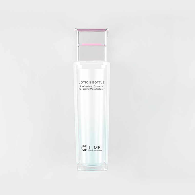 Acrylic Cosmetic Packaging Square Gradient Color Light Blue Plastic Jar