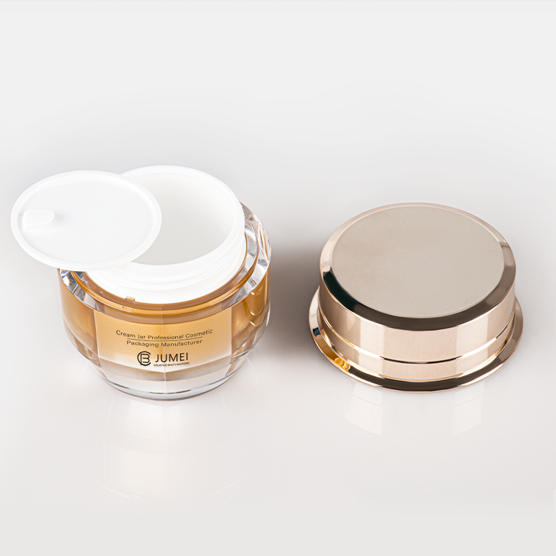 High-Grade Specular Cylindrical Gradient Color Yellow Acrylic/PS Bottle Plastic Cosmetic Container