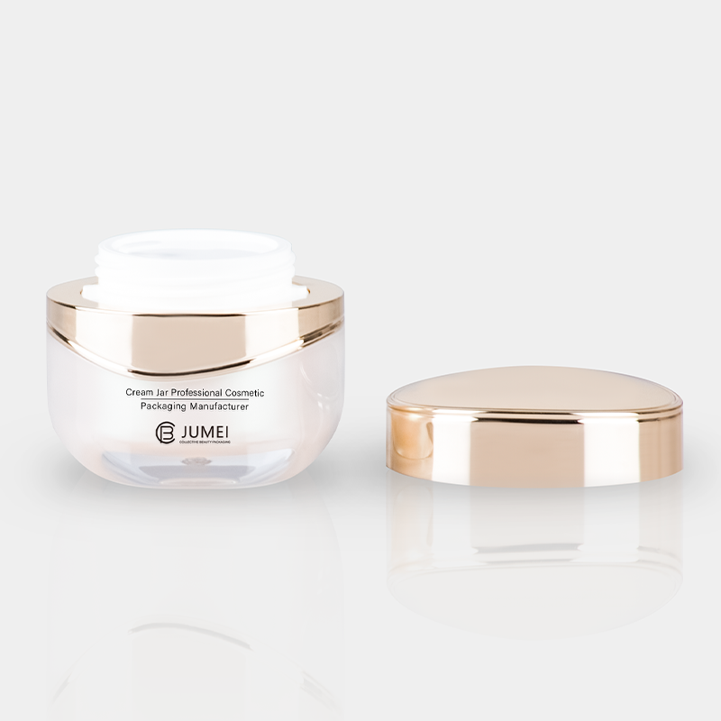 High Quality Skincare Packaging Double-Layer White Plastic Bottle with Golden Cap