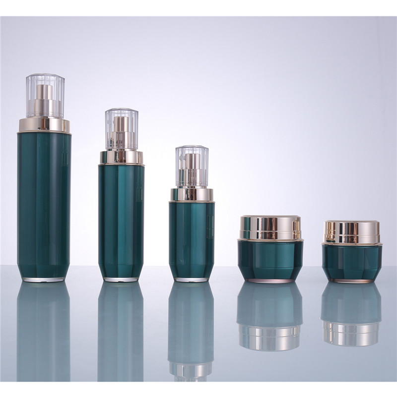 Good Quality Plastic Packaging Cylindrical Dark Green Acrylic/PS Jar for Eye Cream