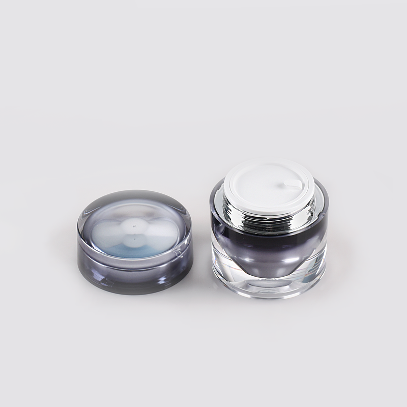 High-End Cream Jar and Lotion Bottles in Gradient Color Plastic Packaging
