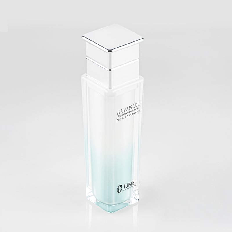 Acrylic Cosmetic Packaging Square Gradient Color Light Blue Plastic Jar
