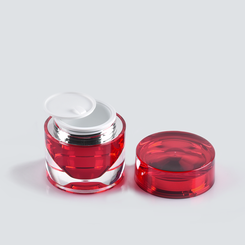 Fine Design Custom Color Acrylic Cream Jars Plastic Cosmetic Bottles