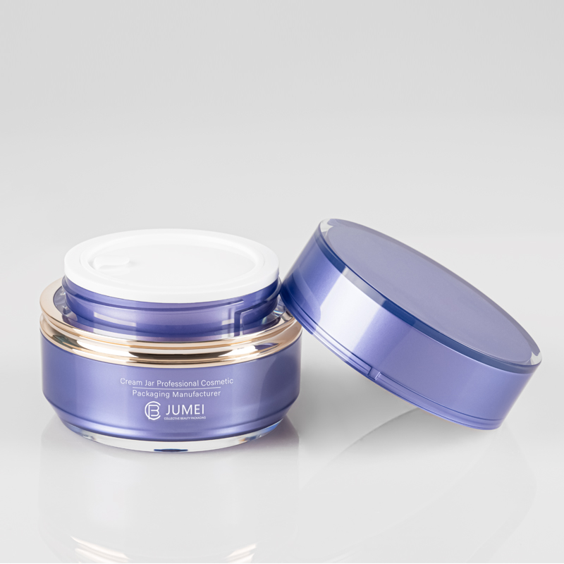 Customized Double Layer Purple Acrylic Emulsion Bottle with Lotion Pump