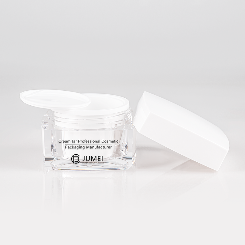 In Stock Elegant Cosmetic Packaging Square Transparent Acrylic Bottle with White Cap