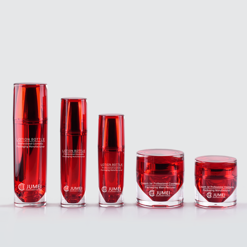 Fine Design Custom Color Acrylic Cream Jars Plastic Cosmetic Bottles