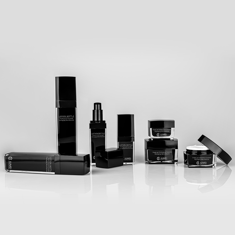 High Quality Plastic Packaging Square Black Acrylic Jar for Face Cream