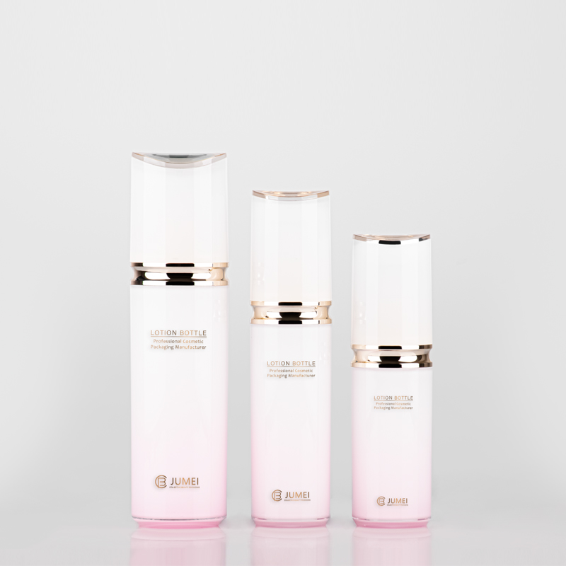 Acrylic Cosmetic Packaging Beautiful White and Pink Plastic Bottle for Toner and Emulsion