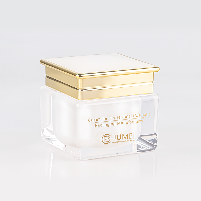 Classical Cosmetic Containers Square White Lotion Bottle with Golden Cap