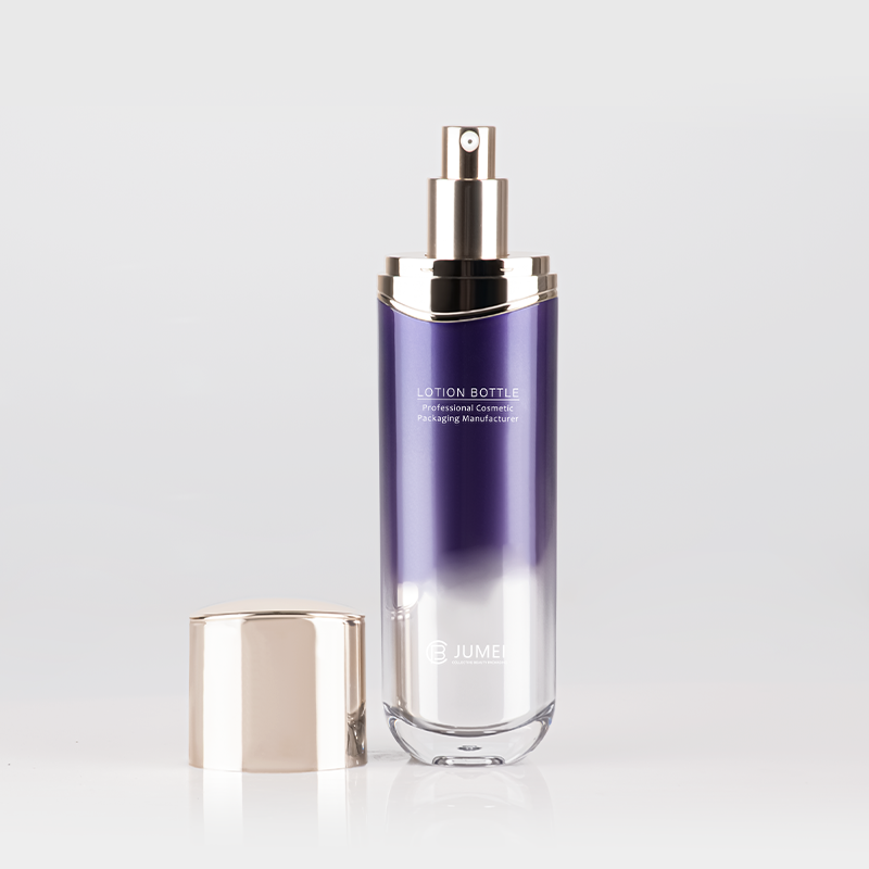 Luxury Cosmetic Container Silvery and Gradient Purple Acrylic Emulsion Bottle
