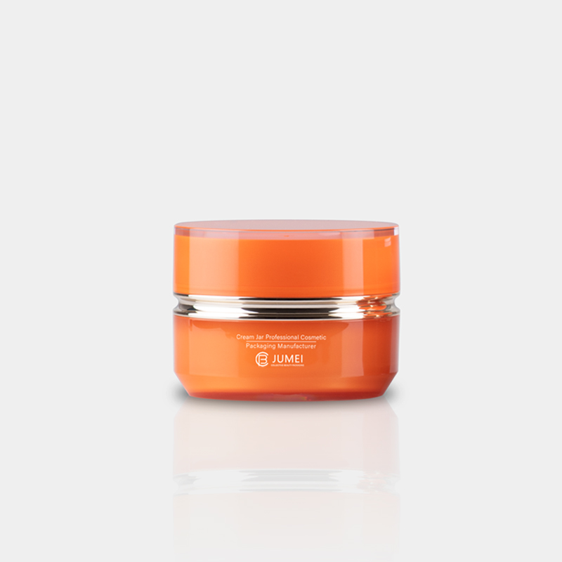 Customized Bright Color Packaging for Cosmetics Shiny Orange Acrylic Cream Jar