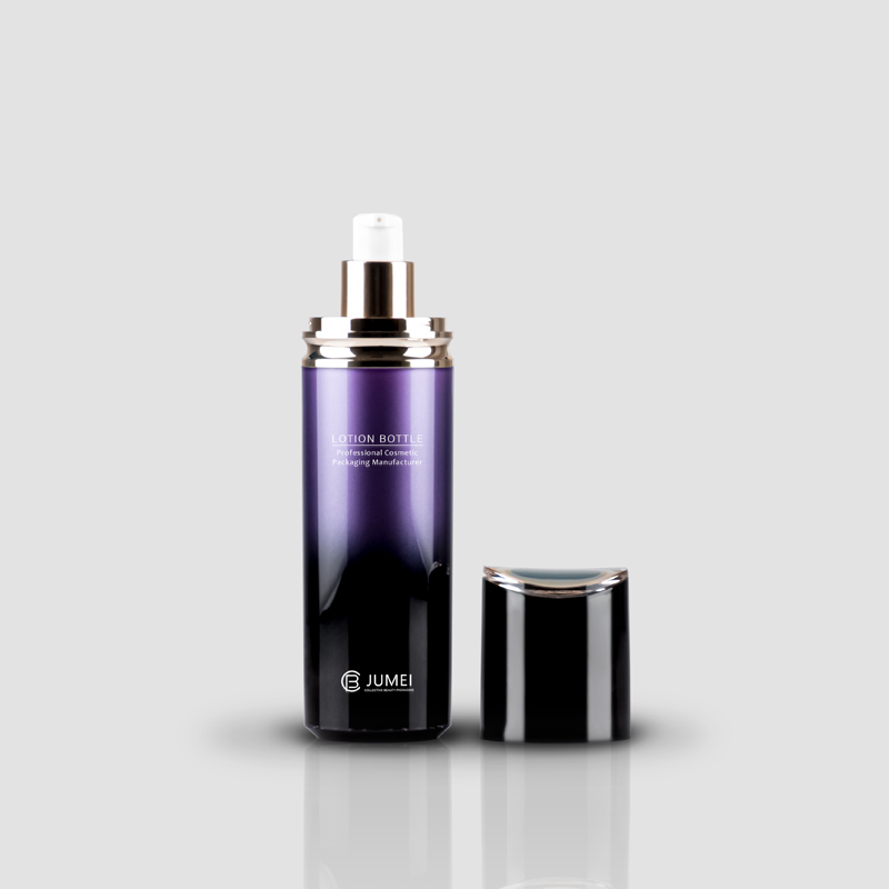 Fashionable Cylindrical Gradient Purple and Black Plastic Acrylic Jar for Cream