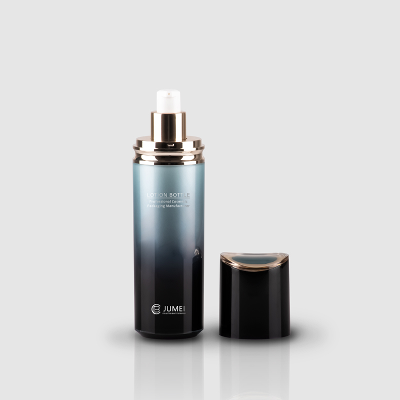 Good Quality Cosmetic Packaging Black and Gradient Blue Plastic Cream Jar