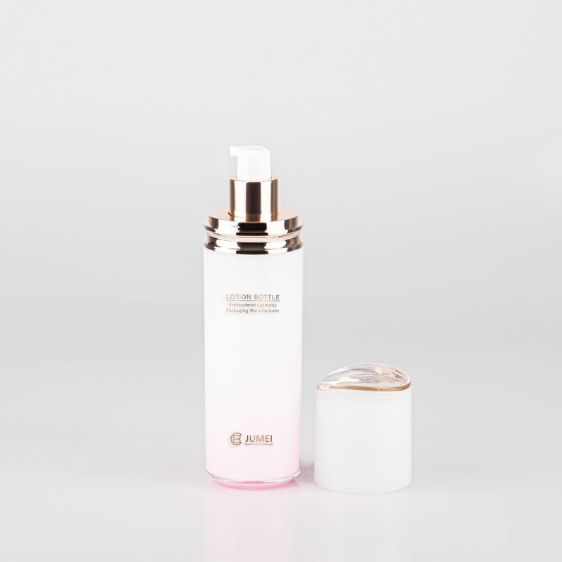 Acrylic Cosmetic Packaging Beautiful White and Pink Plastic Bottle for Toner and Emulsion