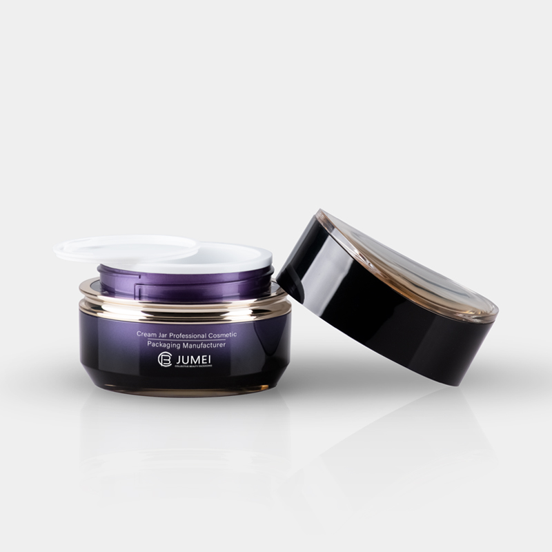 Fashionable Cylindrical Gradient Purple and Black Plastic Acrylic Jar for Cream