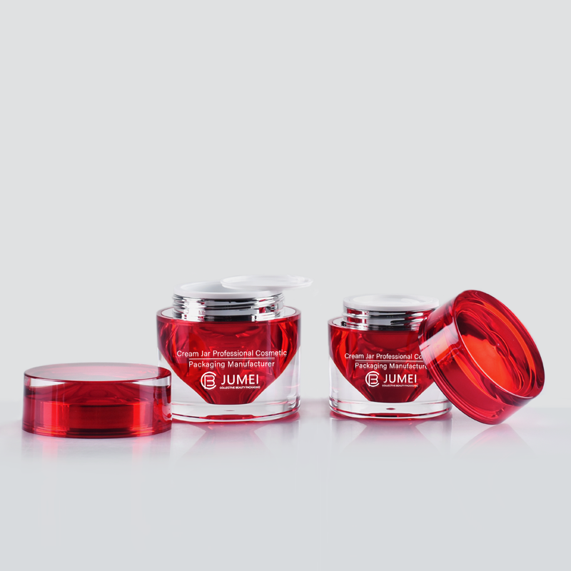Fine Design Custom Color Acrylic Cream Jars Plastic Cosmetic Bottles