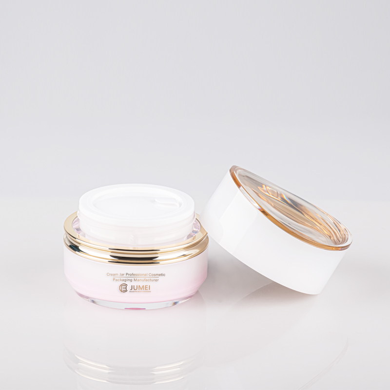 Acrylic Cosmetic Packaging Beautiful White and Pink Plastic Bottle for Toner and Emulsion